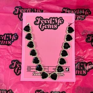 Feed Me Gems Black Onyx Heart Necklace